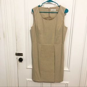 Calvin Klein Beige Tan Sheath Dress - Size 12